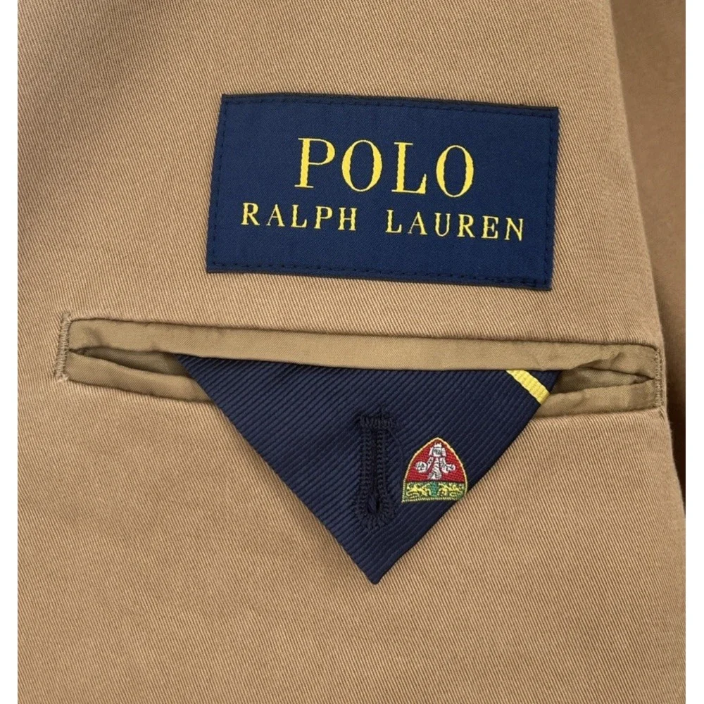 Polo Ralph Lauren Men's Cotton Stretch Khaki Chino Blazer Sport Coat Preppy XXL